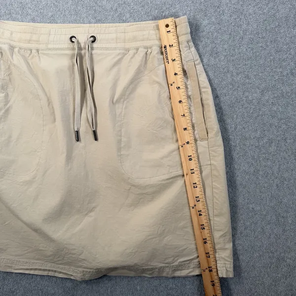 L.L.Bean Women's Small Regular Khaki Drawstring Elastic Waist Skirt Pockets - Image 4