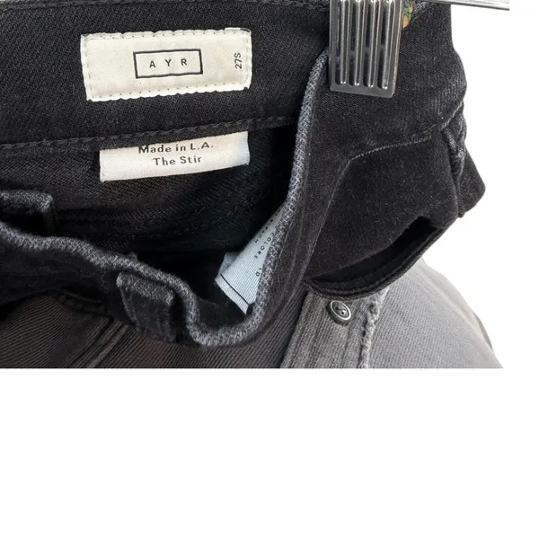 AYR The Stir Jeans Black High Rise Straight Crop Stretch‎ Denim 27S - Image 12