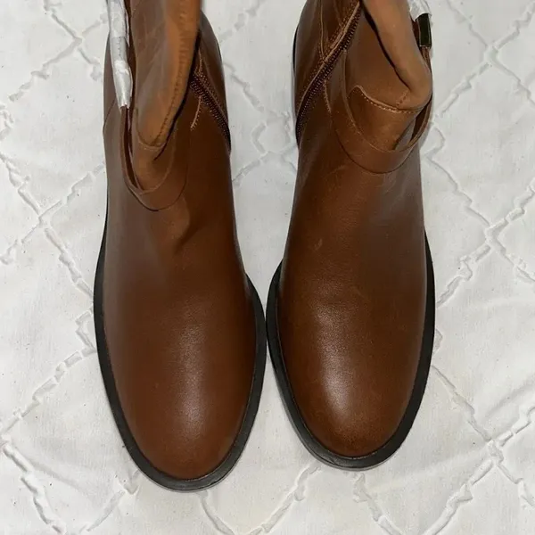 Linea Paolo Kamile Knee High Almond Toe Leather Tan Riding Boots(Size 9M) - Image 8