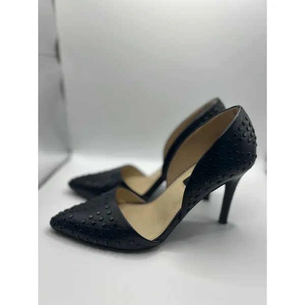 French Connection Black Studded Leather d'Orsay Pointed Toe Stiletto Heels 4in‎ - Image 2