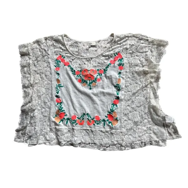 Umgee Women's Loose Fitting Short Floral White Top - Image 2