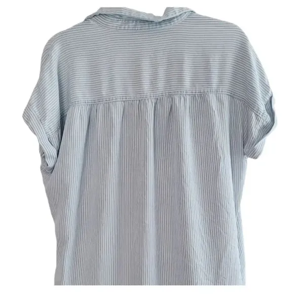 Thread & Supply size M pinstriped Tencel Lyocell button front pockets dress tuni - Image 4