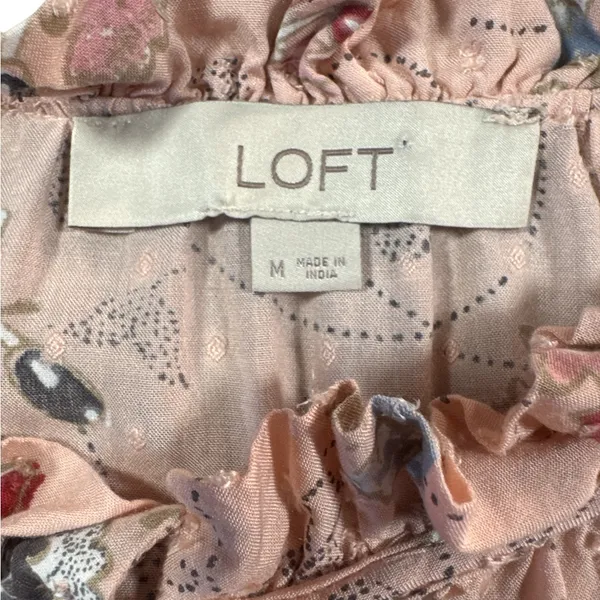 LOFT‎ Pink Floral Long Sleeve Blouse - Image 5