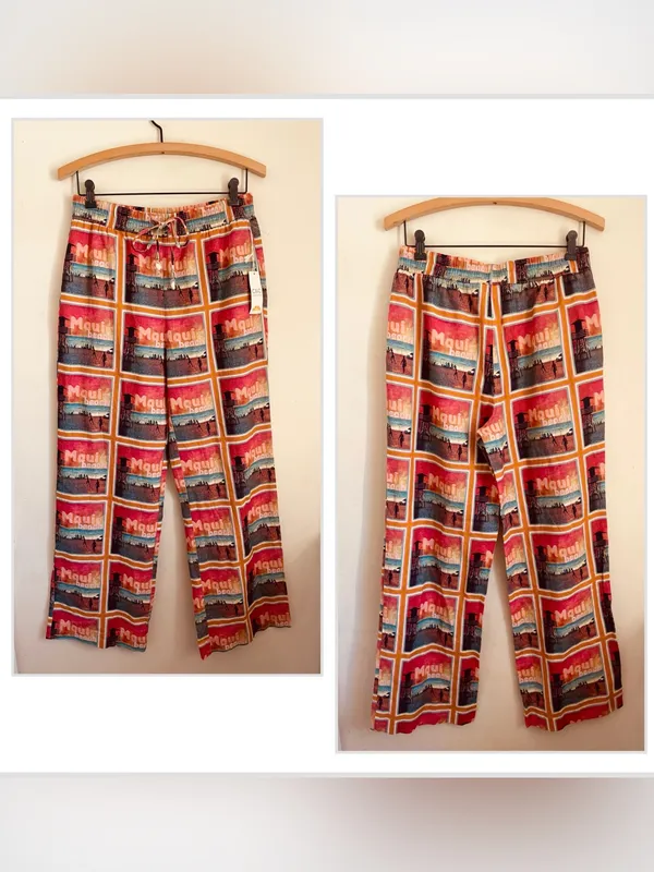 C&C California Maui Beach Linen Blend Wide Leg Lounge Pants NWT M Coastal Resort - Image 2