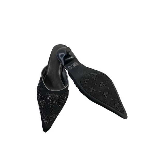 Find Women's Backless Low Heels Black Size 8 - Image 4
