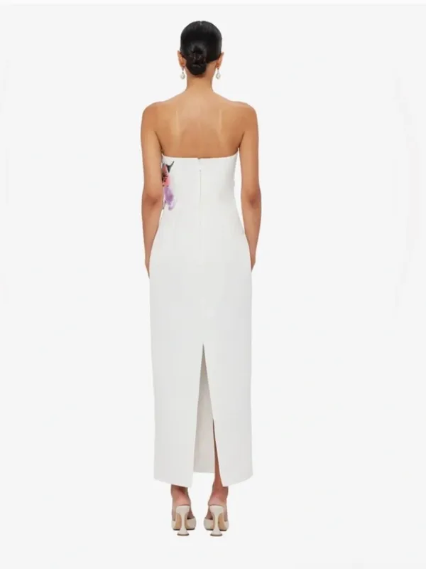 Leo Lin Rayna Floral Maxi Dress White Size 8 - Image 2