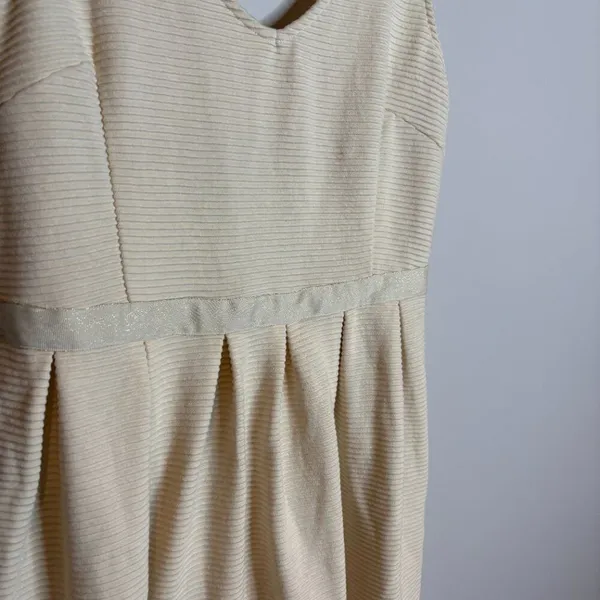 NWT American Eagle cream ribbed open back dress - Image 2