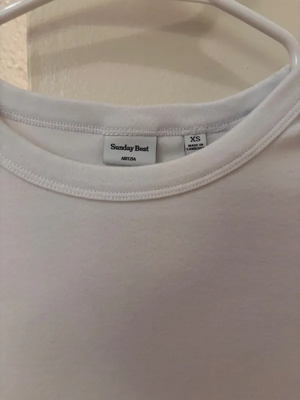 Aritzia Sunday Best Baby Tee white XS - Image 2