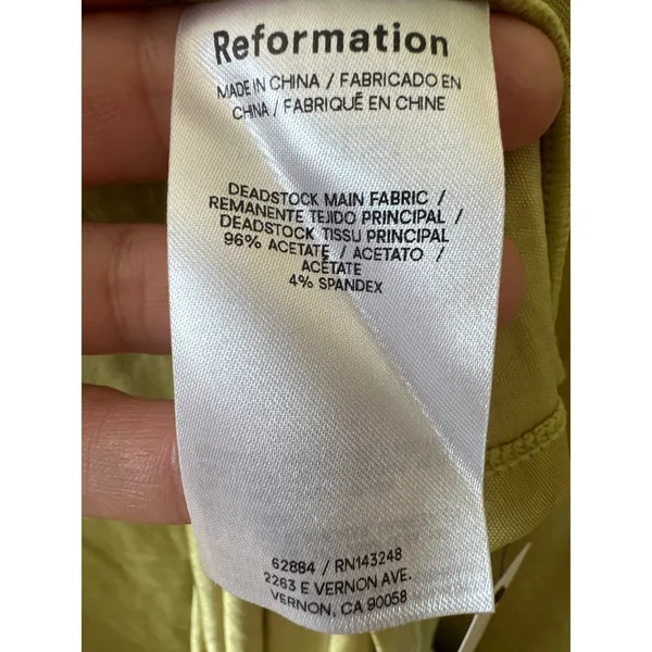 Reformation NWT Jamen Lime Squeeze One Shoulder‎ Knit Maxi Dress Size L - Image 8