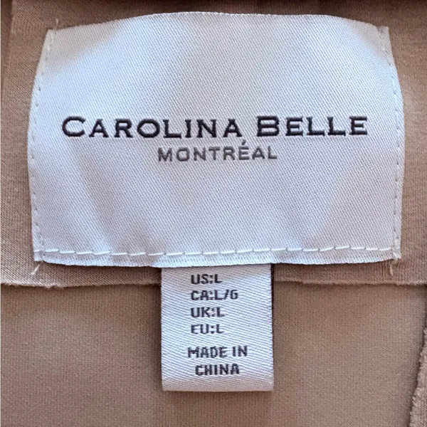 Carolina Belle Soft Cream /Tan Trench Coat LG - Image 2