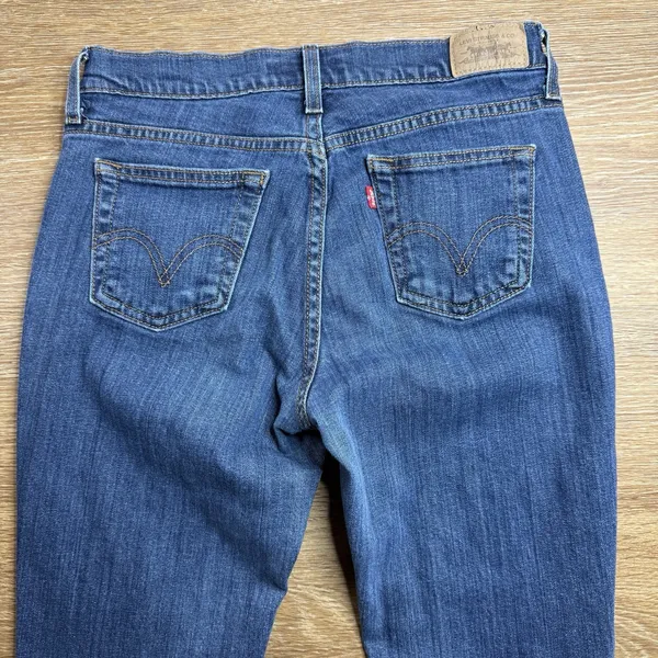 Levi's 505 Straight Leg Jeans Women's 8 Medium Blue Mid Rise Stretch Denim EUC - Image 9