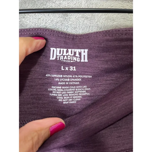Duluth Trading NoGA‎ Cotton Leggings L X 31 Purple Pull On Stretch Casual Pants - Image 5