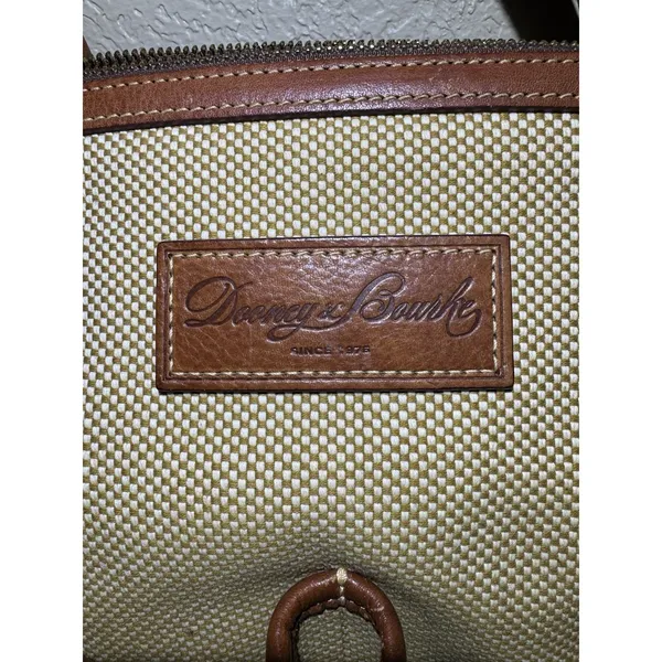 Dooney &‎ Bourke Brown Tweed Purse With Leather Accents - Image 4
