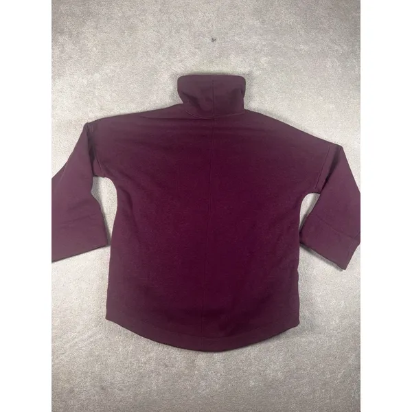 Athleta Cozy Karma Funnel Neck Sweatshirt Womens M Burgundy Fleece Lined - Image 9