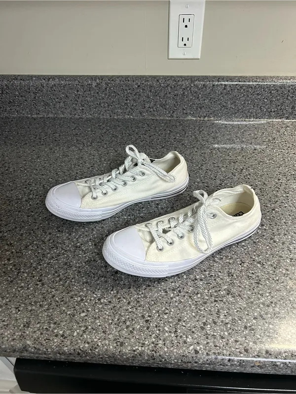Converse Low-Top Canvas Sneakers in Off-White - Image 3