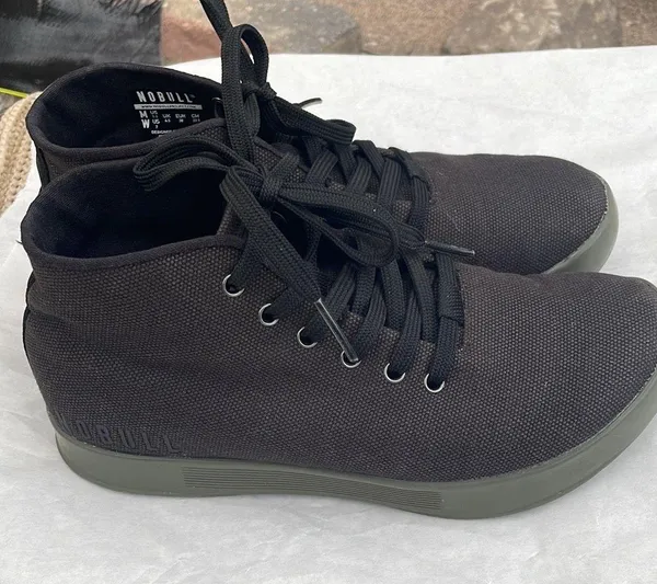 Nobull Project WOMEN'S MID CANVAS TRAINER Rubber Cup Sole Black & Green. Size 7 - Image 4