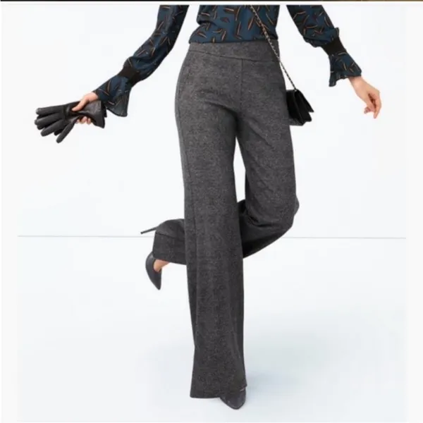 CAbi #3740 Bond High-Rise Gray Plaid Wide Leg Dress Pant Trouser, 8 - Image 12