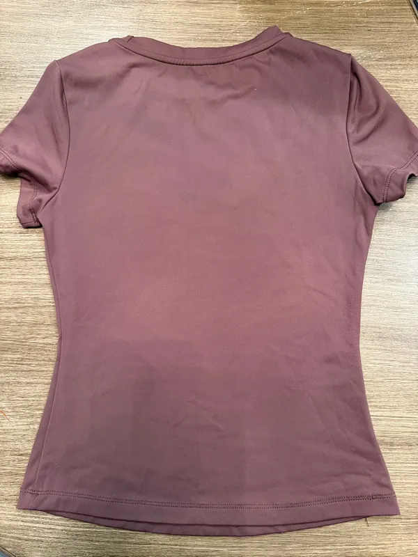 Everyday Scoop Neck Tee in brown SZ S - Image 2