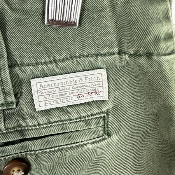Abercrombie & Fitch Chino Shorts Womens 8 Green Raw Hem Cotton Gorp‎ Vtg Y2K - Image 6