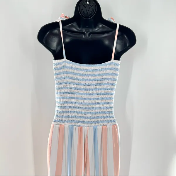 Striped Pink and Blue Jumpsuit Size M - Image 10