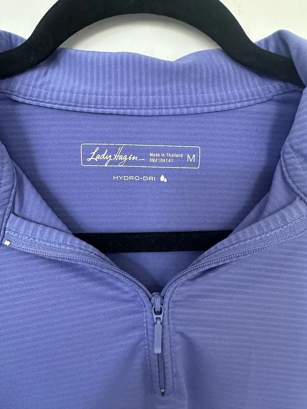Lady Hagen Golf Long Sleeve Zip Polo Size M Purple - Image 2