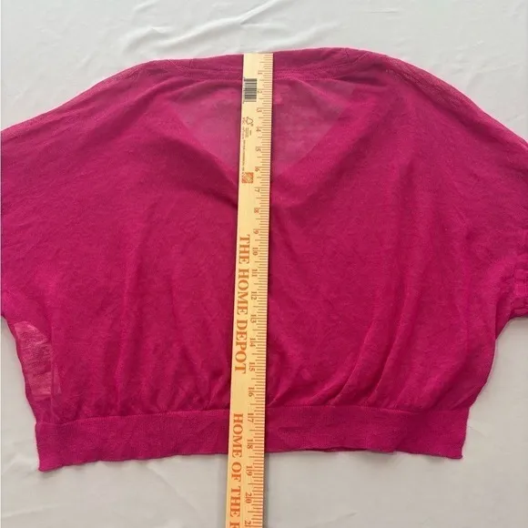 Maeve Anthropologie Magenta Pink‎ V-Neck Sheer Knit Dolman Top XS - Image 7
