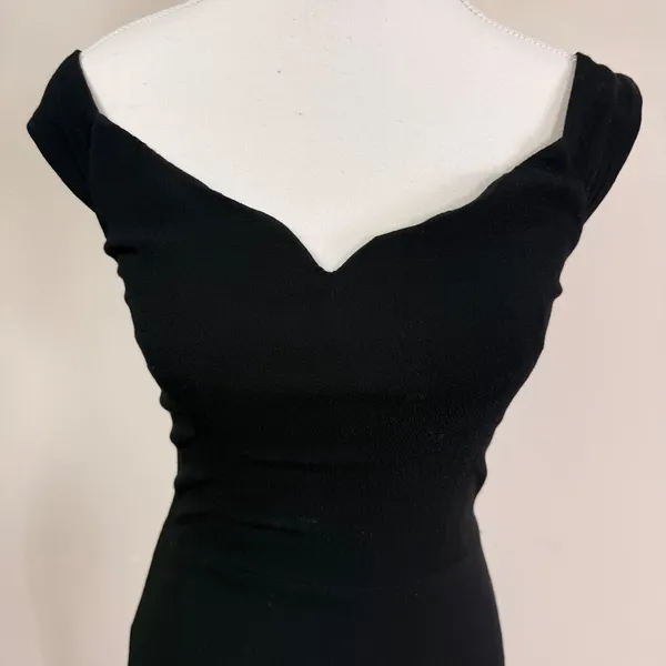 Reformation Black Sweetheart Off Shoulder Smocked Back Midi Dress Womens US 6 - Image 10