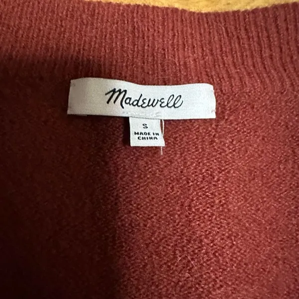 Madewell Bartlett orange sweater wool alpaca blend small - Image 6