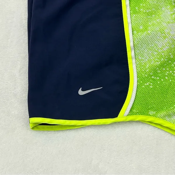 Nike Dri Fit Navy & Lime Seattle Seahawks Athletic Running Gym Shorts Womens S/M - Image 3