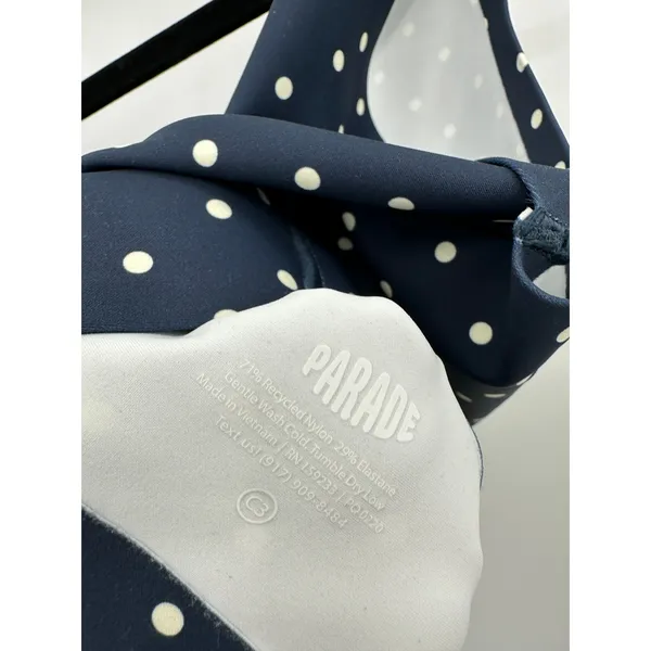Parade C3 Invisible Wireless Bra Navy Blue Polka Dot Women‎ 38DD Bralette CO2 - Image 6