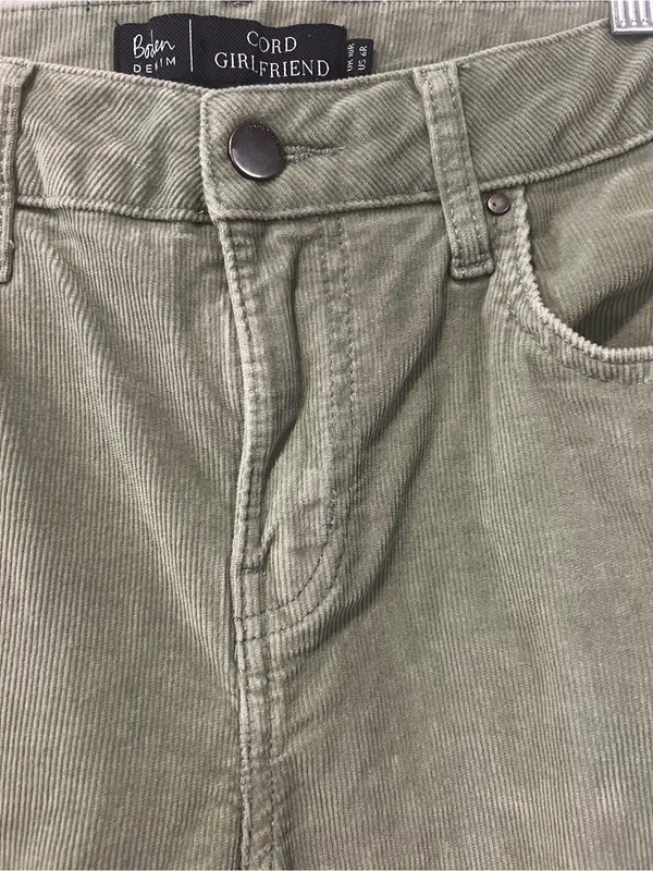 Boden Green Girlfriend Denim Corduroy Mid rise pants size 6 regular - Image 7