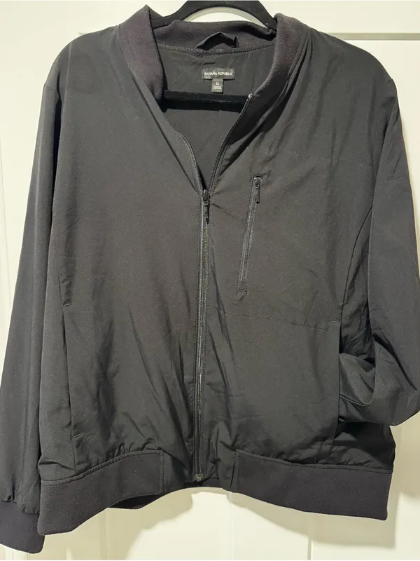 Banana Republic Black Bomber Jacket - Classic Lightweight Coat - Image 2