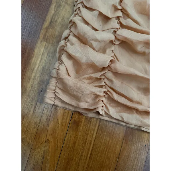 Rehab Women Champagne Ruched 2 Piece Set Crop Top Midi Skirt Size L‎ - Image 6
