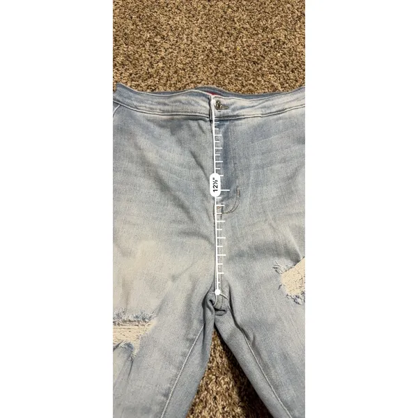Guess Los Angeles Womens High Rise Distressed Skinny Jeans Light Wash 30 Q2GA10 - Image 8