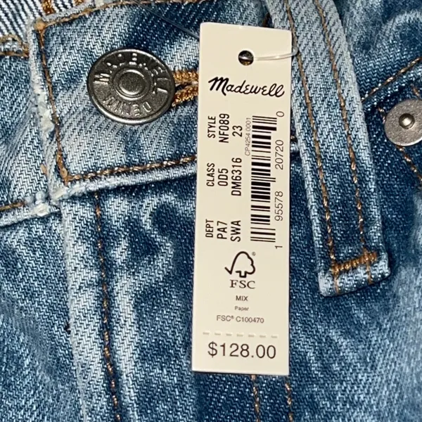 Madewell The Perfect Vintage Straight Jean Medium Wash Blue Denim Women W23 New - Image 9