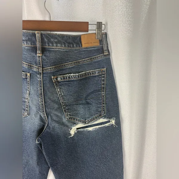 American Eagle strigid super high‎ rise ankle straight jeans SAMPLE Size 8 EUC - Image 6