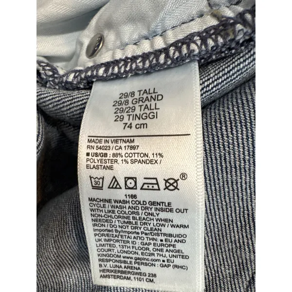 Gap 90s Straight High Rise‎ Jeans 29/8 Tall Medium Wash Blue Denim NWT - Image 8