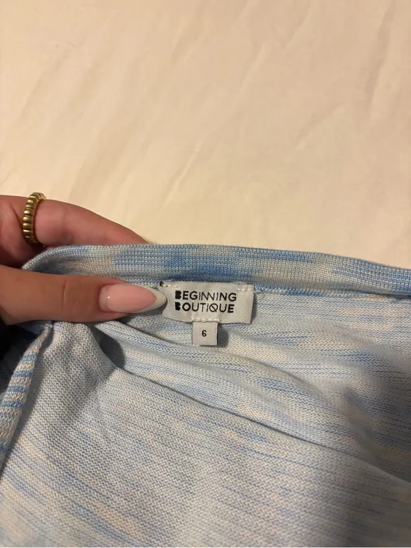 Beginning Boutique Light Blue Halter Mini Dress - Image 5
