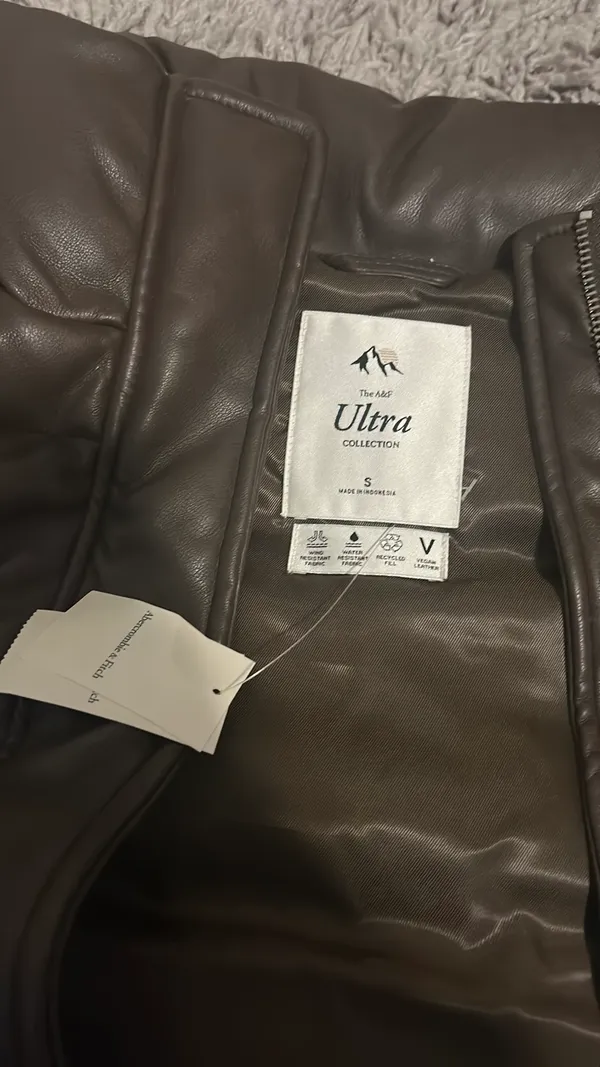 Abercrombie Brown Vegan Leather Vest - Image 2