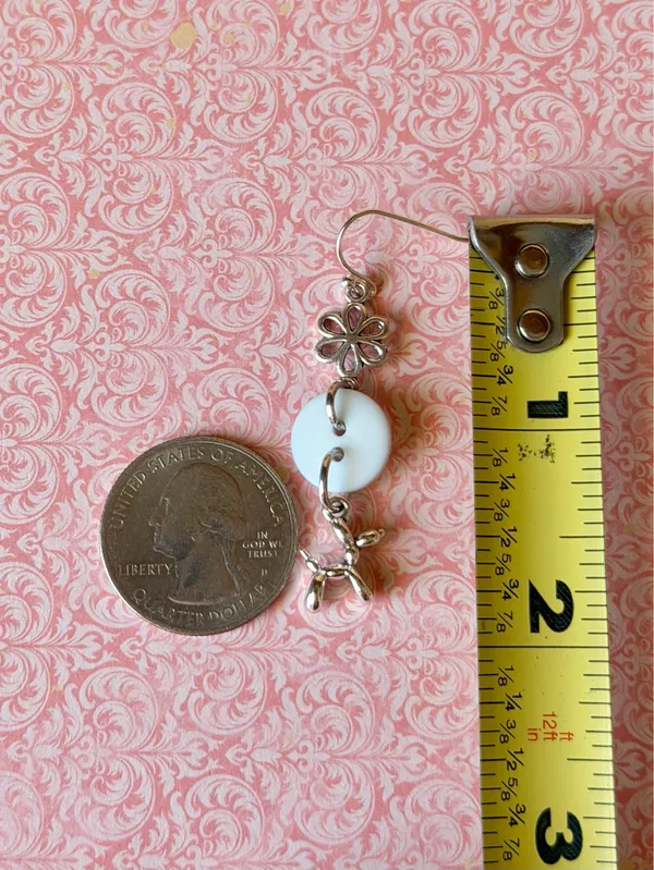 Handmade retro fairy boho funky cottage style button dangle earrings🌀🌼 - Image 4