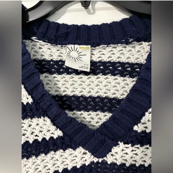 Aerie Cropped Striped Knit Top - Image 3