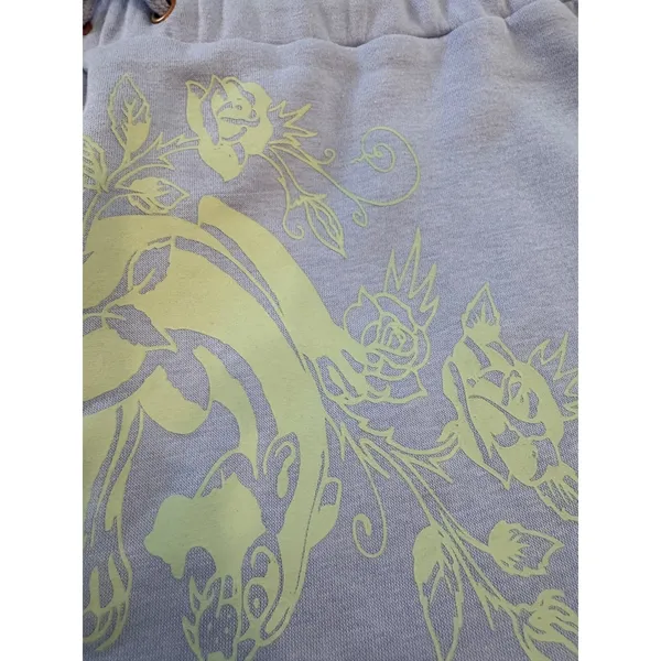 Ed Hardy Blue Tattoo Graphic Sweat Mini Skirt Y2K Drawstring - Image 9