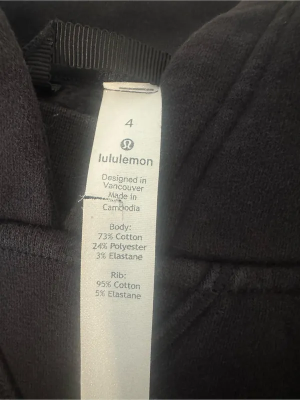 Lululemon All Yours Hoodie Graphic Black Tonal Logo Pullover Sweatshirt Size 4 - Image 10