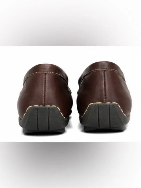 L.L.Bean Women’s Brown Leather Driving Loafers Moc Toe Flats Size 7.5M - Image 4