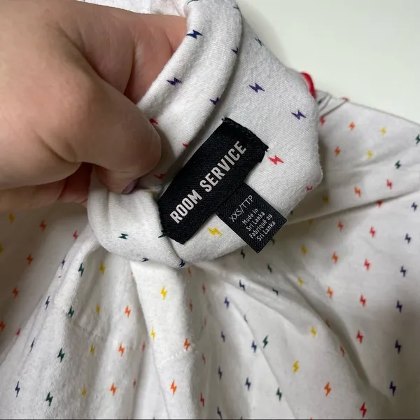 ROOM SERVICE PJS Women's Rainbow Short sleeve Pajama top only size XXS $68.00 - Image 6