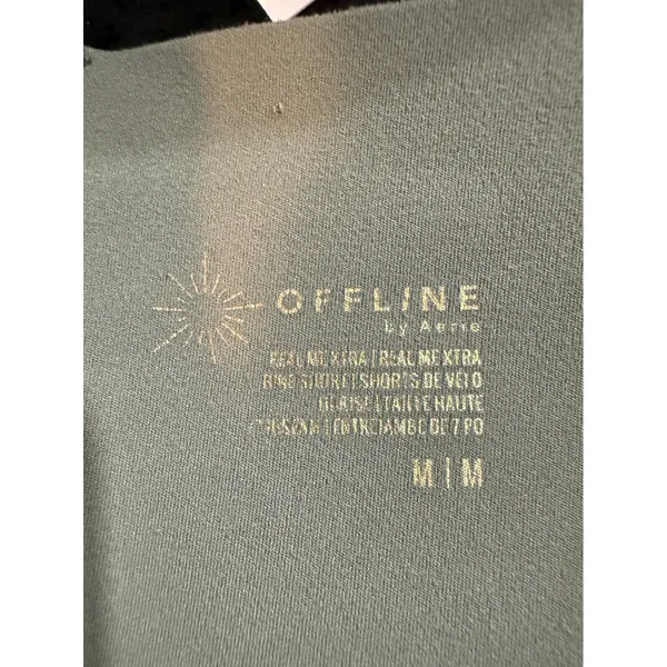 OFFLINE by Aerie Real Me Xtra High Waisted Bike Shorts Olive Green 7" Inseam M - Image 4