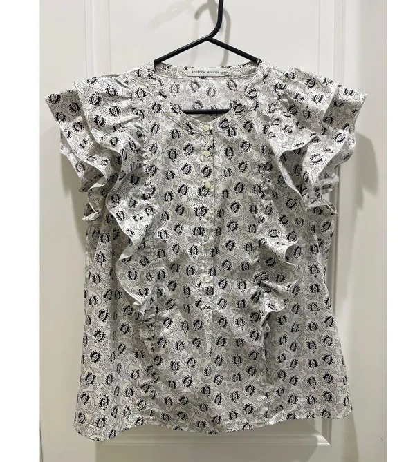 Rebecca Minkoff Women's Lauri Top Sleeveless Ruffle Blouse Sz M - Image 2