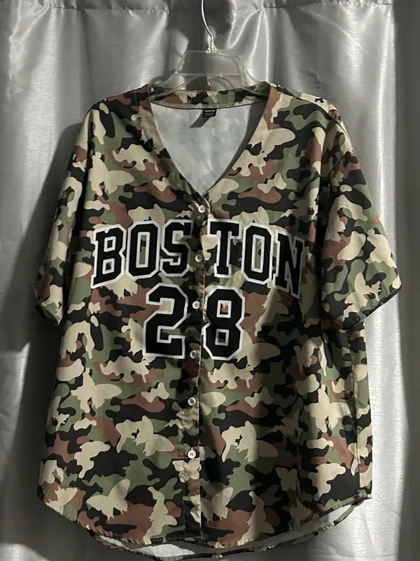SHEIN Green and Brown Camo Top - Image 2