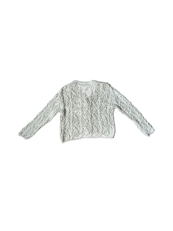Cable Knit Cardigan Coquette‎ Comfortable Cozy Stretch Bohemian Beach Resortwear - Image 2