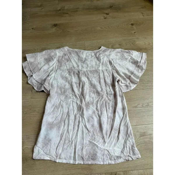 NWT Dear John flutter sleeve button up short sleeve grapefruit mella boho sz XS - Image 2